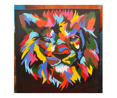 Lion on Canvas painting on sale