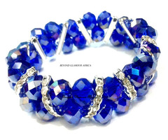 Womens Blue double crystal bracelet