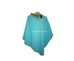 Womens Teal cotton poncho - 1