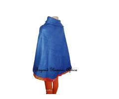 Womens Blue dashiki cotton poncho - 2