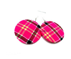 Womens Pink maasai shuka earrings - 1
