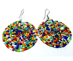 Womens Multicolor beaded maasai earrings