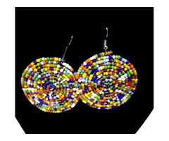 Womens Multicolor beaded maasai earrings - 2