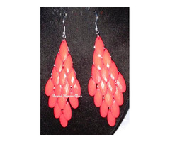 Womens Red chandelier earrings - 1