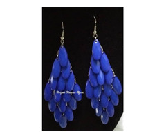 Womens Blue chandelier Earrings