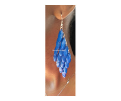 Womens Blue chandelier Earrings - 2