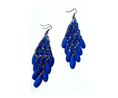 Womens Blue chandelier Earrings - 3