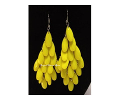 Womens Yellow Chandelier Crystal Earrings - 1