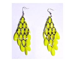 Womens Yellow Chandelier Crystal Earrings - 2