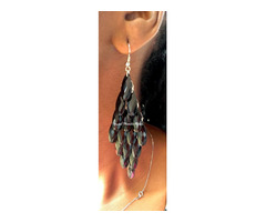 Womens Black chandelier earrings - 1