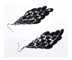 Womens Black chandelier earrings - 2