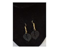 Womens Leaf gold tone earrings