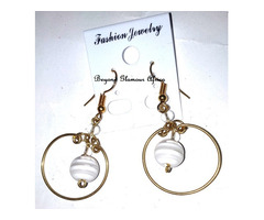 Womens Brass loop earrings