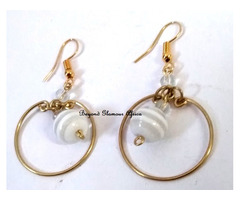Womens Brass loop earrings