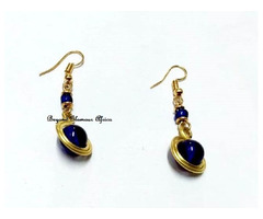 Womens Blue Crystal tear drop earrings - 1