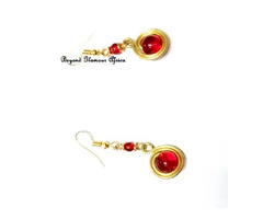 Womens Red Crystal Tear Drop earrings