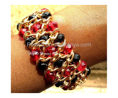 Womens Red crystal chain bracelet
