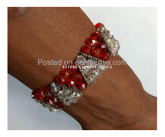 Womens Red Crystal Bracelet - 2