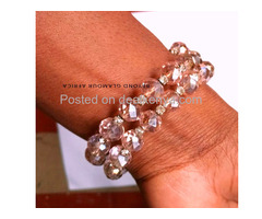 Womens Pink Crystal Spiral Bracelet - 1
