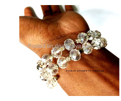 Womens White crystal Spiral Bracelet