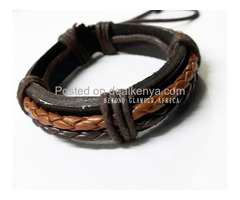 Brown Leather Braided Bracelet - 1