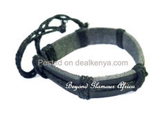 Unisex Black Leather bracelet