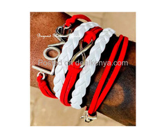 Red Multilayered Leather bracelet