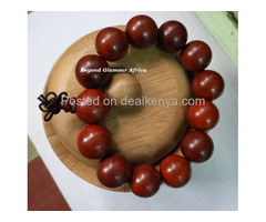 Red Wooden shamballa bracelet
