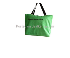Womens Green Ankara Canvas Bag - 2