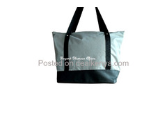 Womens Grey Ankara Canvas Handbag - 2