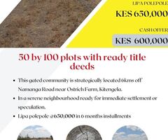 Plots for sale in kitengela with ready title deeds