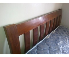 Beech double bed and two bedside cabinets