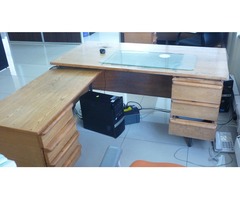 L-shaped solid Wood Desk