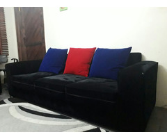sued black material seats, with high density quality cushions. - 2