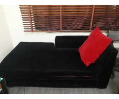 sued black material seats, with high density quality cushions.