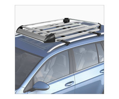50" x 38" Aluminum Car Roof Cargo Carrier Luggage Basket Rack Top w/Crossbars - 3
