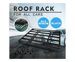Universal 63 "X 40" Black Aluminum Roof Top Rack Basket Luggage Cargo Carrier