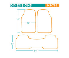 Zone Tech 3 Piece Conjoined/Continuous Heavy Duty Rubber Floor Mats