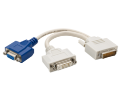 Dual Monitor DVI Splitter Y-Cable DVI-I to DVI-D and VG - 1