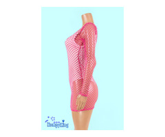 Fashion RK Pink Long Sleeve- Cover Ups Mesh 2 Pcs Set>Bikinis~Swimsuits~Swimwear