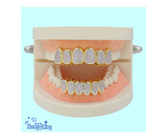 Premium Pink CZ Stones Hip Hop Iced Out Teeth Grillz-Punk Teeth grillz Rapper Jewelry