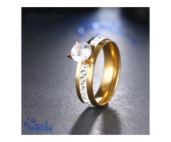 Fashion 316L Stainless Steel Wedding/Engagement/Anniversary/Proposal Rings - 1
