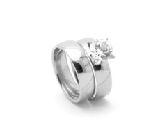 Fashion 316L Stainless Steel Wedding/Engagement/Anniversary/Proposal Rings