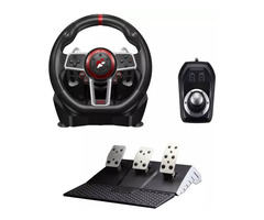 Suzuka 900R racing wheel set with Clutch pedals and H-shifter for Xbox, Xbox 360, PS3, PS4, Wii, PC